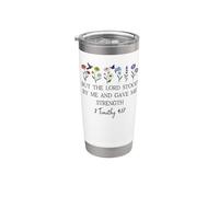 But the Lord Stood By Me and Gave Me Strength 2 Timothy 4:17 Vaso térmico de acero inoxidable de doble pared
