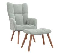 Butaca harry asiento curvado + reposapiés gris claro
