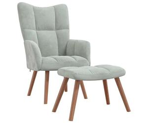 Butaca harry asiento curvado + reposapiés gris claro