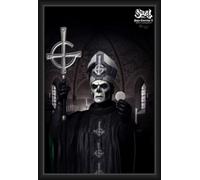 Buy Art For Less - Póster enmarcado con licencia oficial de Ghost - Papa Emeritus - 61 x 91 cm - Marco de madera resistente con vidrio plexiglás - listo para colgar