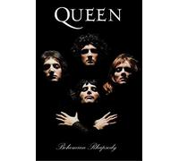 BUY ART FOR LESS Queen Bohemian Rhapsody - Póster de retrato de grupo de 1975, 36 x 24 pulgadas, negro, blanco y marrón