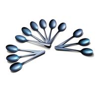 Buyer Star 12 piezas Azul Cuchara de café 14 cm Acero inoxidable Cucharilla Cuchara de azúcar Mezclando cuchara
