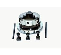 Buyohlic Portabrocas pequeños para mesas giratorias de 7.6 cm I 80 mm y 10.2 cm I 100 mm con placas traseras de acero y mini tornos (50 mm, 3 mordazas autocentrantes M12 x 1)