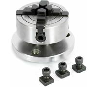 Buyohlic Portabrocas pequeños para mesas giratorias de 7.6 cm I 80 mm y 10.2 cm I 100 mm con placas traseras de acero y mini tornos (70 mm, 4 mandíbulas independientes M14 x 1)