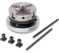 Buyohlic Portabrocas pequeños para mesas giratorias de 7.6 cm I 80 mm y 10.2 cm I 100 mm con placas traseras de acero y mini tornos (mandril autocentrante de 65 mm M14 x 1)