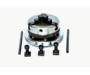 Buyohlic Portabrocas pequeños para mesas giratorias de 7.6 cm I 80 mm y 10.2 cm I 100 mm con placas traseras de acero y mini tornos (50 mm, 3 mordazas autocentrantes M12 x 1)