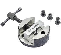 Buyohlic Tornillo de banco redondo para mesa giratoria de 3 y 4 pulgadas + 3 herramientas de fresado de tuercas en T de fijación (tornillo de banco de 80 mm)
