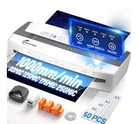 Buyounger Plastificadora A3 de 4 Rodillos, 80-250 Micras con 50 Bolsas
