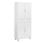 Buyqualia - Armario Auxiliar Multiusos - Blanco - 4 Puertas y 1 cajón - 188x81x35 cm