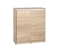 Buyqualia Armario bajo Puertas correderas con estantes Multiusos Zapatero estantería Oficina (Cambrian)