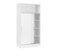 Buyqualia armario despensa hogar multiusos de gran capacidad con puertas correderas en color blanco (alto 157 / ancho 82 / fondo 38) cm