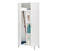 Buyqualia Armario escobero Multiusos de hogar Dos Puertas Color Blanco Alto 188 / Ancho 82 / Fondo 35
