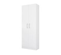 Buyqualia armario hogar escobero multiusos dos puertas en color blanco (alto 170 cm/ancho 61 cm/fondo 32 cm)