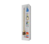 Buyqualia Armario hogar escobero Multiusos en Color Blanco (Alto 170 cm/Ancho 35 cm/Fondo 32 cm)