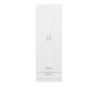 Buyqualia - Armario Ropero 2 Puerta - 2 Cajones, Blanco Snow