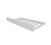 Buyqualia Cama Auxiliar para Litera de Madera - 189x96x22 cm | Estructura Baja para Cama Nido o Supletoria | Color Blanco Abierto