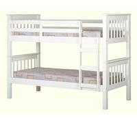 Buyqualia - Litera de Madera Blanca 151x205x105 cm | Cama Doble Compacta con Escalera y Baranda de Seguridad | Diseño Moderno para Niños y Adultos