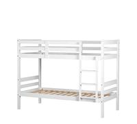 Buyqualia - Litera de Madera Color Blanco Abierto 154x98,5x198,5 cm | Cama Doble Compacta con Diseño Clásico para Niños y Adultos | Estructura de Pino Macizo Resistente