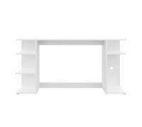 Mesa de ordenador tow 5h para oficina estilo contemporáneo en color blanco con 3 estantes y soporte torre