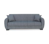 Buyqualia - Sofá Cama Clic Clac Tela Gris - Diseño Redondeado y Cómodo - Convertible con Estilo Moderno - 234x102x86 cm
