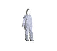 Cofan Buzo de trabajo desechable de polipropileno 45 grs. Blanco con capucha Talla M para pintar