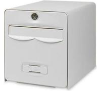 Buzón BURG WACHTER Balthazar, acero galvanizado, 2 puertas, blanco, cerradura de seguridad, antirrobo, 22 kg