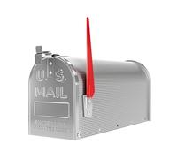 Buzón Correo US Mail diseño Americano Gris Plateado Decorativo Correo Cartas con Bandera Vintage
