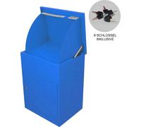 Buzón de correo azul, fabricado en acero galvanizado con revestimiento en polvo, con cerradura, para paquetes de hasta 320x205x120 mm