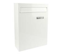 Buzón de correo Burg-Wächter, modelo Leipzig 778 W, de acero galvanizado, color blanco