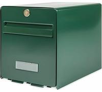 Buzón de correo de acero galvanizado, con 1 puerta, color verde
