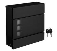 Buzón De Correo Pared Acero Zincado Amortiguador Portaperiódicos - Negro