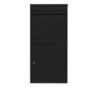 Buzón De Correos Negro Antirrobo De Pared Xl Caja Entrega Cartas Paquetes Postal