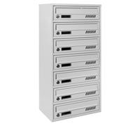 Buzón de correos para condominios 7 compartimentos GLM Gris RAL 7035 montaje en pared