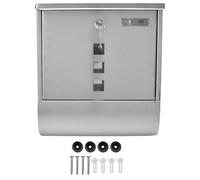 Buzón de estilo europeo, con ranura estrecha, tipo de pared, buzón de acero inoxidable para exteriores, con sistema de cierre