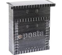 Buzón de hierro forjado Unyqoos® – rústico, con tapa protectora y sistema de extracción lateral, adecuado para correo de tamaño DIN A5
