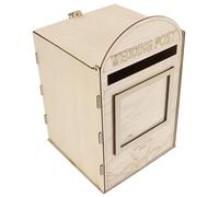 Buzón de Madera para Fiesta Boda Aniversario Recepción Decoración Tarjetas Postal Hecho a Mano Caja de Deseos Estilo Rustico para Regalo