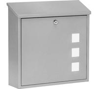 Buzón de pared Unyqoos®: acero galvanizado y con revestimiento de polvo, con cerradura, resistente a la intemperie, con ranura de inserción en la parte superior, puerta frontal abatible, apto para doc