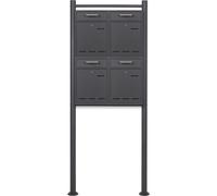 Buzón doble V53, color antracita, con soporte para buzón y ranuras para cartas. Buzón de correo