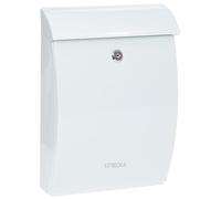 Buzón Exterior de Plástico de Gran Resistencia, Tamaño M (DIN A4 y Revistas), Buzón de Pared Mediano, Buzón de Correo Antilluvia, Anticorrosivo, Fácil de Instalar, Blanco