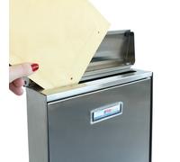 BTV Buzón de exterior nano – Acero inoxidable para cartas y paquetería 300 x 216 x 70 cm