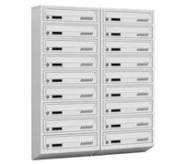 Buzón para Edificios de Apartamentos GDS con 18 Compartimentos RAL 7035 2x9 | modular, para uso interior, adecuada para formato A4, acero galvanizado, montaje mural, con 2 llaves.