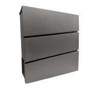 Buzón Relaxdays con Compartimento para periódicos, 37,5 x 35,5 x 10,5 cm, DIN C4, Impermeable, 4 Llaves, Antracita