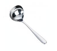 Bvdfgk Cuchara de Acero Inoxidable para Cocina Utensilio para Sopa Espumadera con Cabeza Profunda y Larga Empuñadura Adecuada para Cenas Gastronomía Profesional, Plata, Cuchara Corta Gruesa