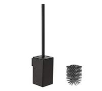 BVL Escobilla de Inodoro y Soporte, Color Negro, para Techo con Mango de Acero Inoxidable montado en la Pared