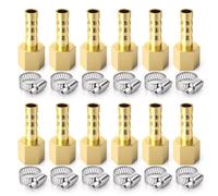 Bwintech 12 piezas de accesorios de espiga para manguera, 1/4" BSP hembra x 10 mm conector de espiga con 12 abrazaderas