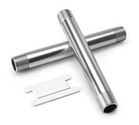 Bwintech 2 Piezas 200MM 1/4" Macho × 1/4" Macho BSP Rosca Acero Inoxidable 304 Racores de fundición con boquilla de prolongación