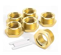 Bwintech 6 Uds 3/8 "hembra a 1/2" macho BSP rosca latón buje hexagonal conector reductor para conversión de conexión de tubería