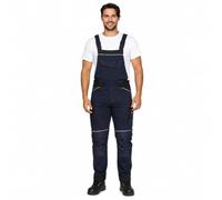 BWOLF Daytona - Mono de trabajo elástico para hombre, 97% algodón, 3% elastano, con refuerzo Oxford 600D, reflectores Re-Flect, bolsillos multifunción, azul, M