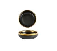 Bx9rE7tK3g Tazones para salsa Platos pequeños de cerámica redondos mármol for salsa soja, condimentos hotel, aperitivos Platos de tapas(Negro)
