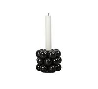 By On Portavelas Globe S, Negro, de gres Negro, candelabro de Barra, decoración de salón, Moderno, Soporte para Velas de Barra, decoración para Mesa de Comedor, cómoda y alféizar de Ventana